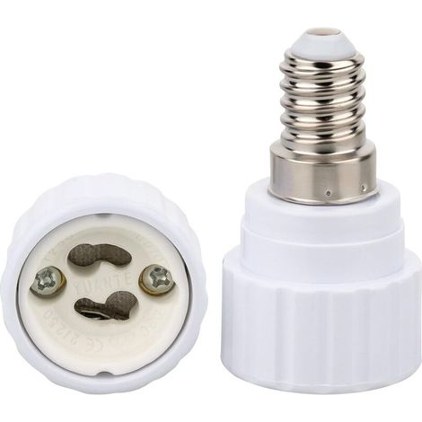 2pc Douille d'adaptateur E14 pour douille de lampe GU10 blanche Convertisseur LED pour lampes à économie d'énergie (max 250V/2A) Ampoules résistant à la chaleur Socle céramique (1/5)