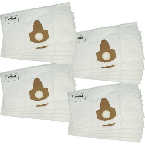 vhbw 20x Sacs compatible avec Parkside PNTS 1500 B1, 1500 B2, 1400 F2, 1500 A1 aspirateur - microfibre non tissée, 58cm x 31,5cm blanc