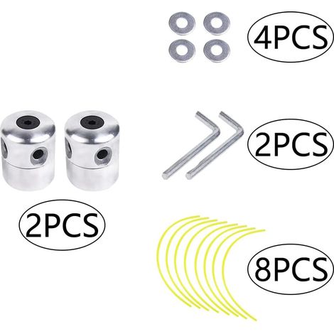 2 Pieces Universal Brush Cutter Head Aluminum Line Head Nylon Cut Line Aluminum Trimmer Head Edger Grass Trimmer Head Kit for Brush Cutter Lawn Mower (1/5)