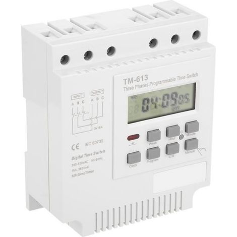 Relais temporisé programmable - Moment heureux - Triphasé - 17 réglages - 168 heures max - Batterie rechargeable (1/3)