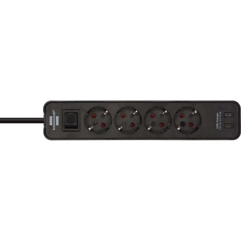 Brennenstuhl Ecolor regleta eléctrica negra 3500W (1/3)
