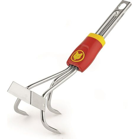 Griffe de jardin mini 3 dents – Manche en acier – Pour terrains accidentés – Outil professionnel Wolf-Garten