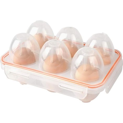 Caja/portavelos de plástico portátil para 6 huevos, ideal para acampar y picnics (1) (1/5)