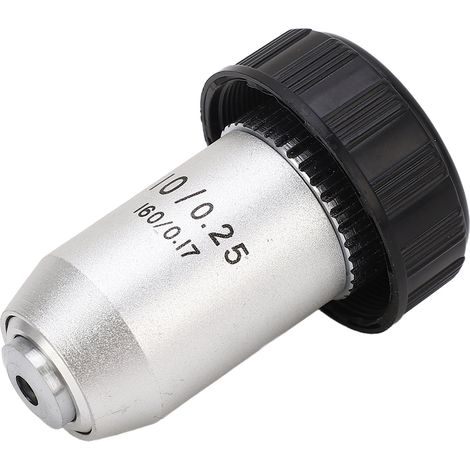 Objectif achromatique 10X en laiton chromé avec interface RMS pour microscope (1/5)
