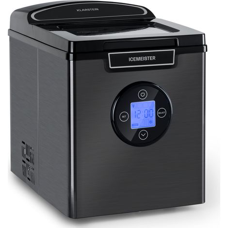 Klarstein Icemeister 2G Ice Cube Maker 12kg/24h LC Display Stainless Steel