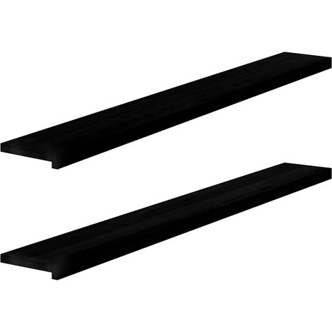 Alféizares de ventana 2 uds madera maciza roble marrón negro