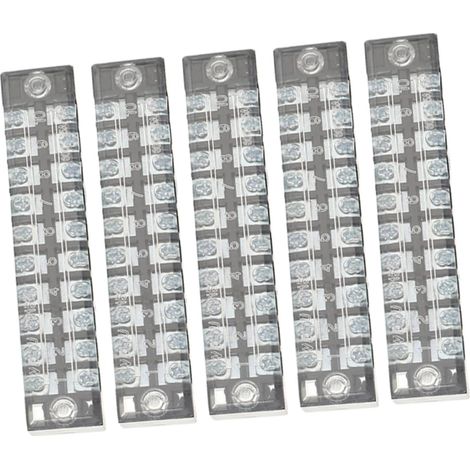 Lot de 5 borniers pour rail DIN, fixation câbles électriques, barrière (1/5)