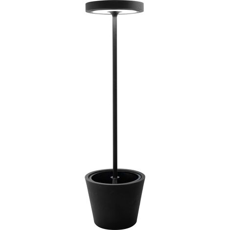 Poldina Reverso Solar L Nera - Lampada a led da terra solare e ricaricabile 11,7W - Piantana da esterno e interno H.156cm (1/4)