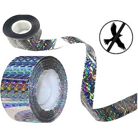 Ruban Anti-Oiseaux 48mm x 50m - Holographique - Double Face - Protection Efficace Contre les Oiseaux - Beast (1/3)