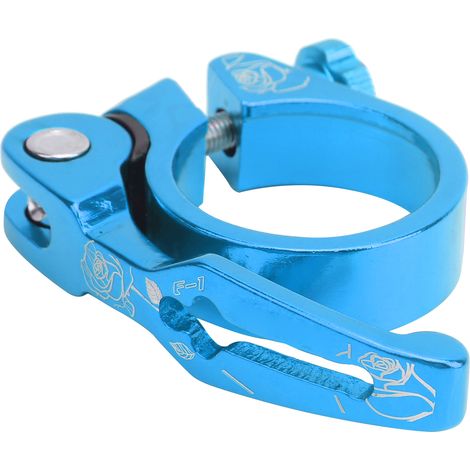 Étrier de selle rapide en alliage 34.9mm pour vélo VTT, attache rapide bleu pour selle de vélo (1/5)