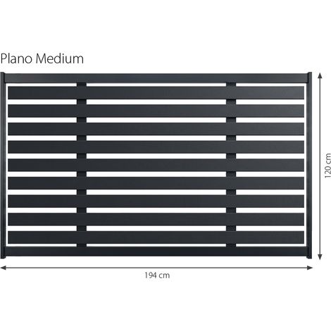 Minka Zaunserie Plano Medium 194 x 120cm Aluminium Gartenzaun in Anthrazit (1/3)
