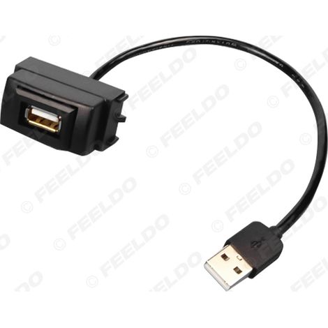 Compatible with original Nissan March, Almera, Tiida and Teana CD players: USB cable with integrated USB plug.