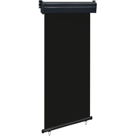 Auvent latéral de balcon 100 x 250 cm noir (1/5)