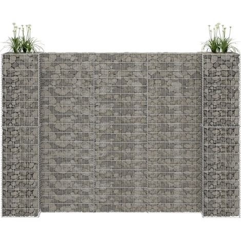 Jardinière à gabion en H Fil d'acier 260x40x200 cm (1/5)