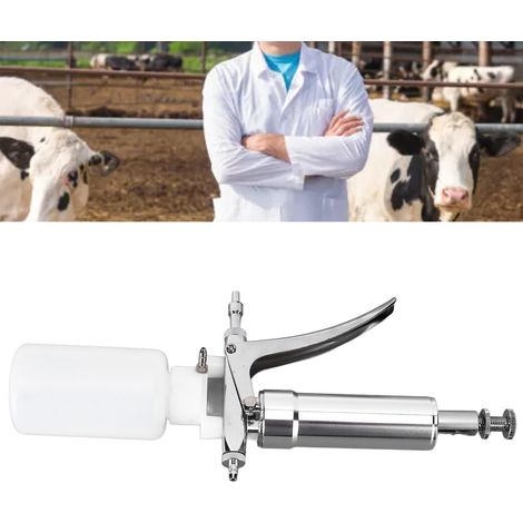 Seringue vétérinaire de qualité supérieure de type K, à débit continu réglable, de 2 ml, avec flacon pour injection de vaccin.
