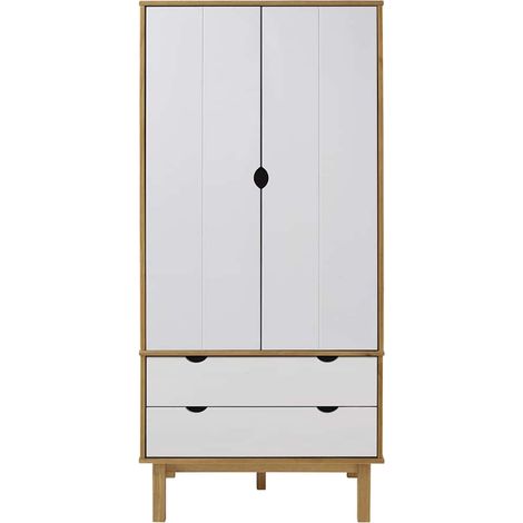 Maison Exclusive - Kleiderschrank OTTA Braun&Weiß 76,5x53x172 cm (1/5)