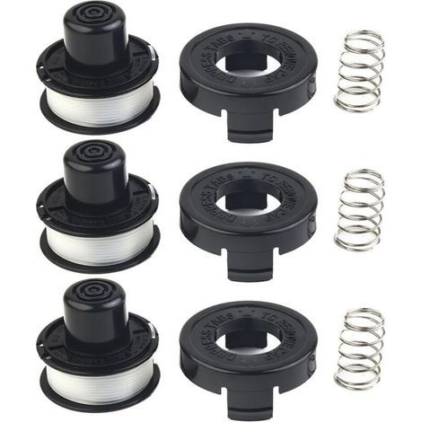 Lot de 3 bobines de fil et couvercle pour débroussailleuse A6226 GL250 GL310 GL360 Bobine et fil de rechange (1/5)