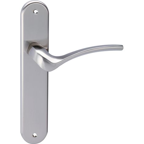 Manilla puerta zamak níquel satinado placa ovalada modelo 930 (1/5)