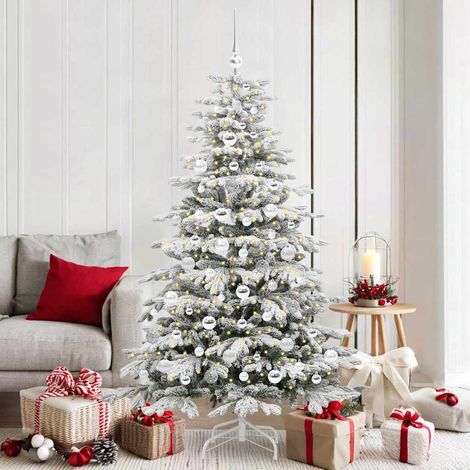 Künstlicher klappbarer Weihnachtsbaum Weiß 180 cm PE und PVC