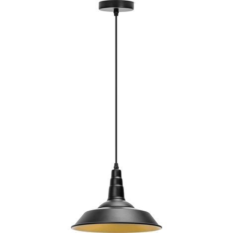 Aigostar Lampadario Sospensione E27 60W Nero/Oro Geometrico Industriale (1/5)