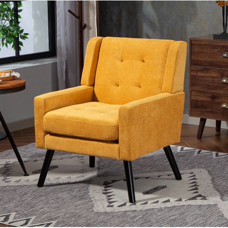 Sessel gepolstert mit Tufting Gelb kompakt 130 kg OKMYHOME (1/5)