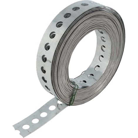 tecuro Lochband Montageband 25 mm x 10 m Rolle - Edelstahl V2A