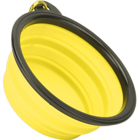 Gamelle pour chien portable, facile à nettoyer, durable et pliable, idéale pour les voyages et les promenades (jaune) (1/5)