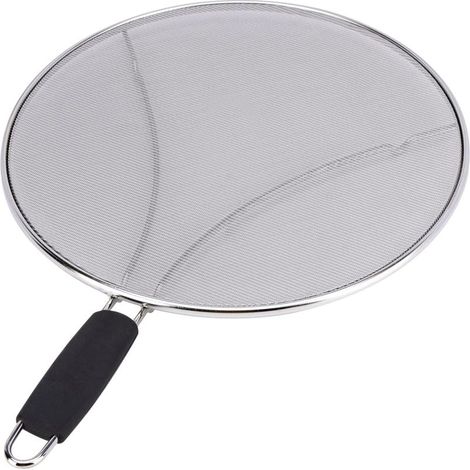 Protector antisalpicaduras para sartén, rejilla recolectora de grasa de acero inoxidable de 33 cm