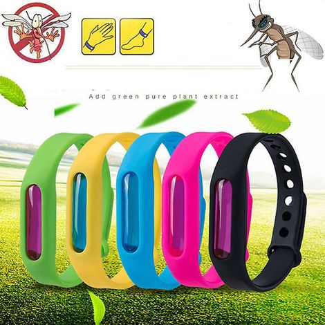 Lot de 5 bracelets anti-moustiques et insectes en silicone (1/5)