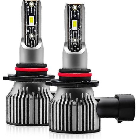 Ampoules LED 9005/HB3 pour phares, 6500K, 120W, 12000LM, étanches IP68, éclairage puissant pour phares de voiture, lot de 2, grises - AquaForge (1/5)