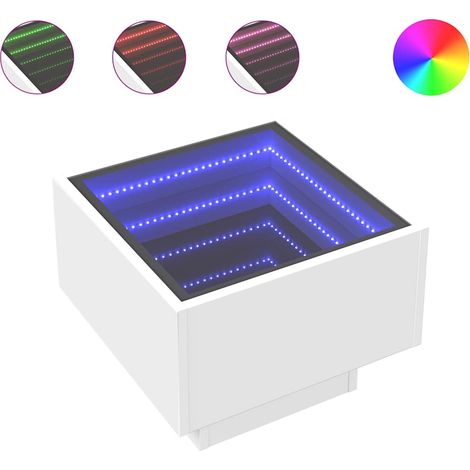 Maison Exclusive - Beistelltisch mit LED Weiß 40x40x30 cm Holzwer