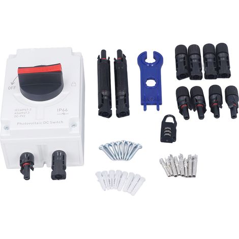 Interrupteur sectionneur solaire 4P, isolateur de circuit photovoltaïque pour système d'alimentation, étanche IP66, 1200 V CC, 40 A (1/5)