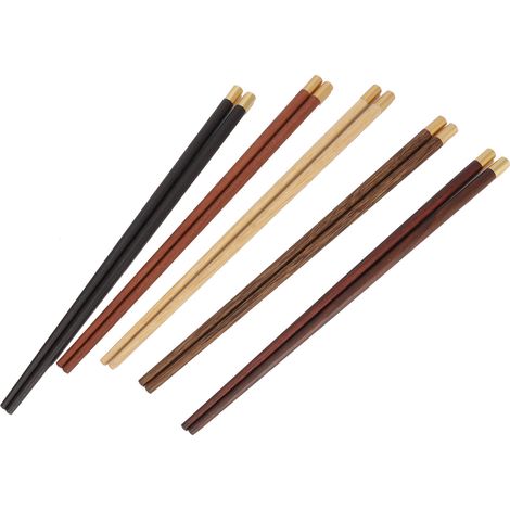 Baguettes Réutilisables en Bois pour Sushi - Ustensiles de Cuisine Écologiques Cadeaux Maison (1/5)