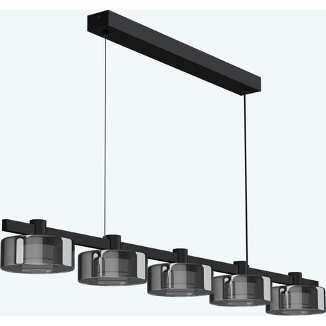 Pendelleuchte 118,5cm LED Hängelampe 5 Flammig 3000K/4000K/6000K Verstellbares Kabel Schwarz Hängeleuchte für Esszimmer Wohnzimmer Schlafzimmer (1/5)
