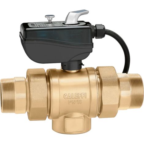 Valvola a sfera motorizzata a due vie con microinterruttore ausiliario Caleffi 638  24V - 3/4" (1/3)