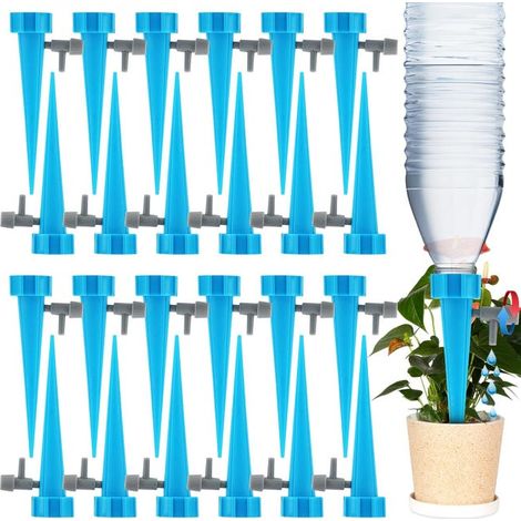 Kit de Goutte à Goutte Bouteille, 24 Pièces Cône d'Arrosage Automatique Interieur avec Vannes, Irrigation Systeme Arrosage Goutte a Goutte (1/5)