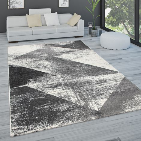 Paco Home Tappeto Salotto Moderno Pelo Corto Pastello Vintage Astratto Diversi Stili 160x230 cm, Antracite