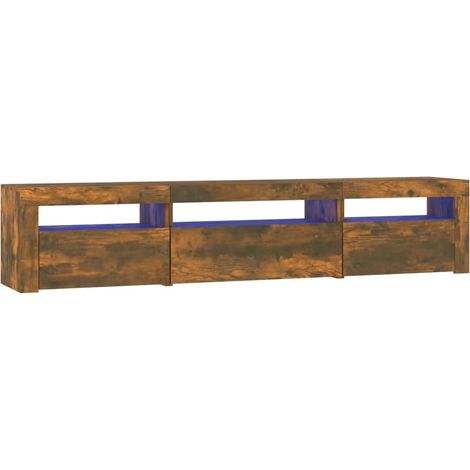 Maison Exclusive - TV-Schrank mit LED-Leuchten Räuchereiche 195x3