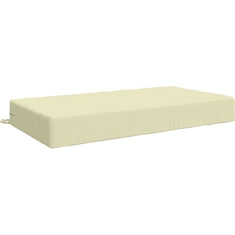 Coussin d'assise d'extérieur 100 % polyester Crème 120 x 60 x 15 cm (1/5)