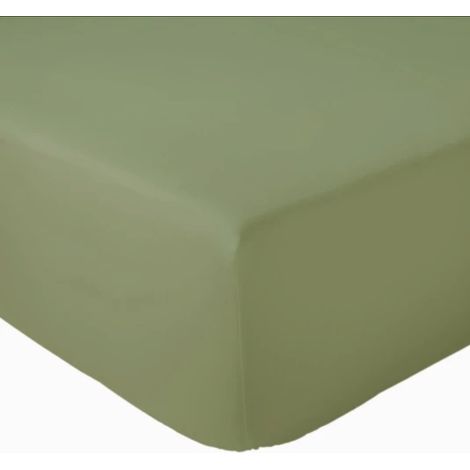 Drap Housse Uni bonnet 30 cm 100% Coton Vert 90x190 cm
