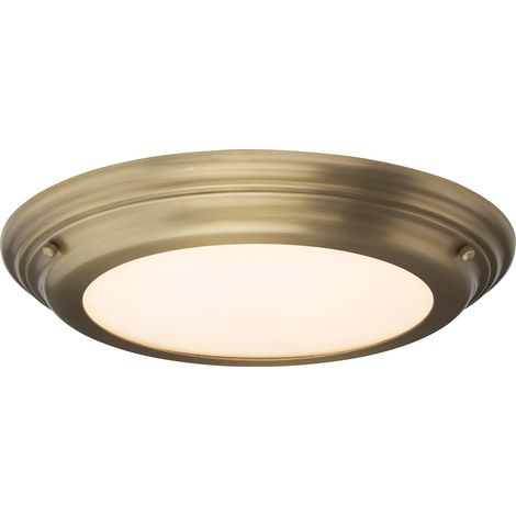 Elstead Welland - LED 1 Light Flush Light - Messing im Alter von (1/4)