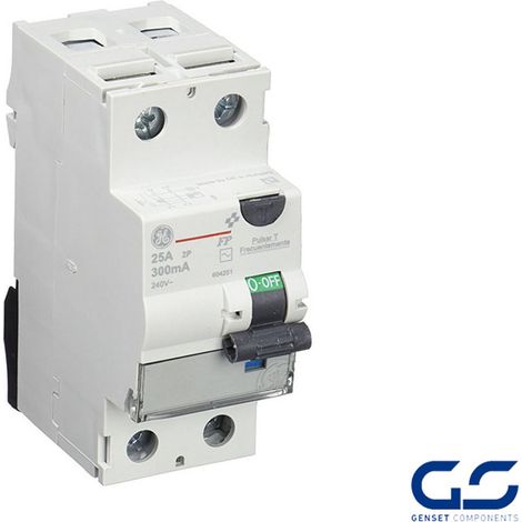 Interruptor Diferencial 2P 25A 300mA Clase AC General Electric 604251 EAN 5413656042518