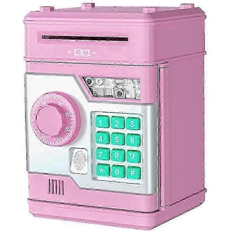 Tirelire électronique avec code distributeur automatique de billets, coffre-fort intelligent à empreinte digitale, retrait automatique, cadeau pour enfants, rose - BBPink (1/5)