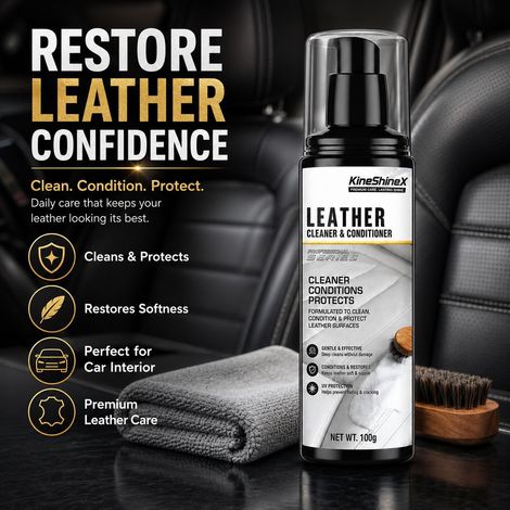 Die KineShineX Lederpflegecreme pflegt, reinigt und poliert intensiv und beugt Trockenheit, Rissen und Ausbleichen vor. (1/4)