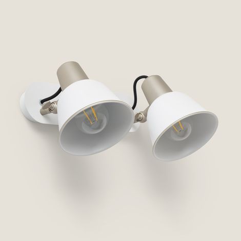 Lampada da Parete Bagno Metallo 2 Faretti Birzay Bianco (1/5)