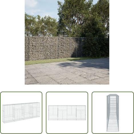Aménagement extérieur -  Panier gabion avec couvercle 400x50x150 cm fer galvanisé (1/5)