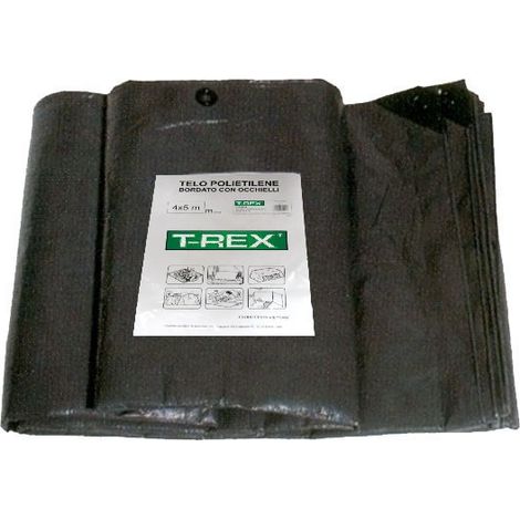 TELO OCCHIELLATO BORDATO CON ANGOLI RINFORZATI 200 GR. PESANTE - mt.8x10 - gr.200 al mq. - colore verde/blu