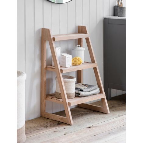 Garden Trading Southbourne Wooden Shelf Ladder Bathroom Storage Unit Shelves (1/3)