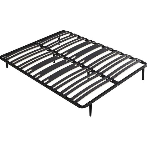 Rete a doghe 160x200cm 2x15 doghe 3 zone per un supporto lombare rinforzato Con piedi Nero  - CERRISI di YSMÉE
