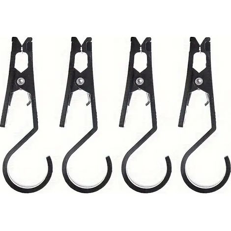 clips para tienda de campaña, ganchos de plástico multifuncionales para toldo de tienda de campaña, clips para colgar luces de tienda de campaña (negro) (1/5)